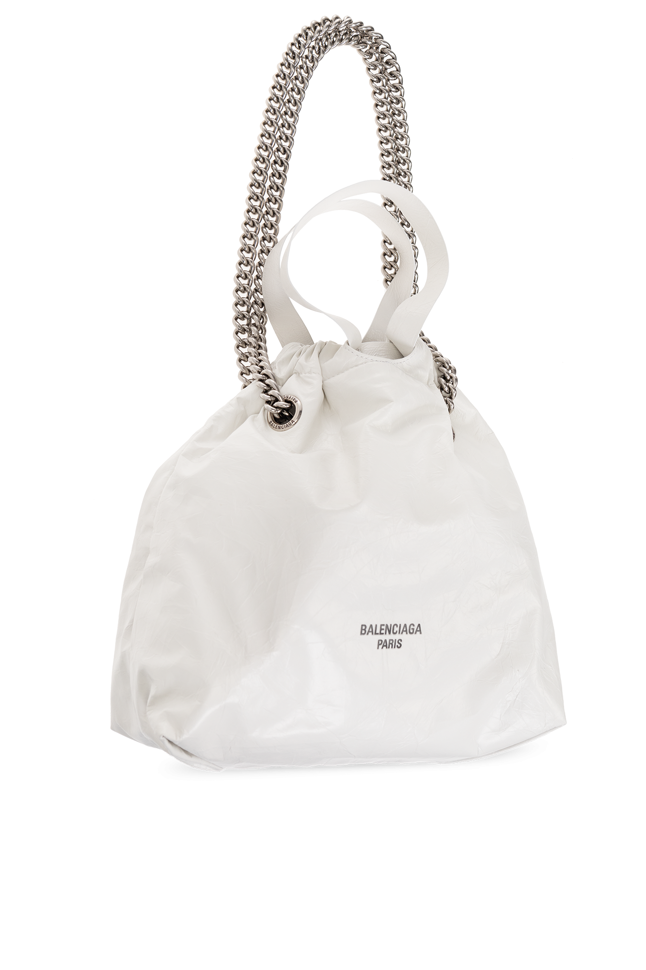 24PF new/BALENCIAGA クラッシュXSトートバッグ Bag White ホワイト の ウィメンズ Crush XS トートバッグ スニーカー